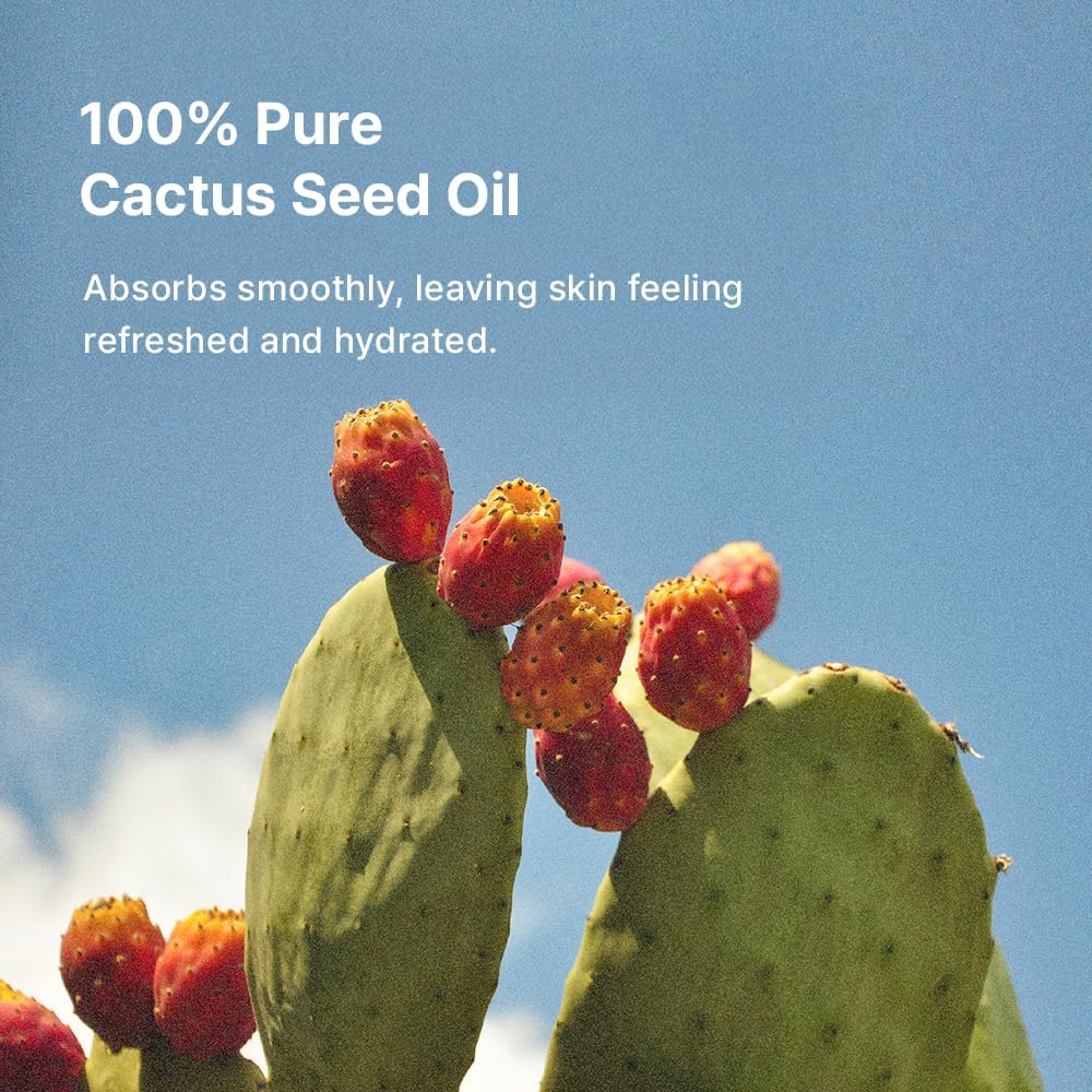 100% Organic Golden Drop Oil - Premium Pure Cold-Pressed Cactus Seed Oil for Face - Antioxidant & Deep Hydration Lightweight Liquid Gold Facial Oil for Radiant Glow, 0.68 fl. oz.
