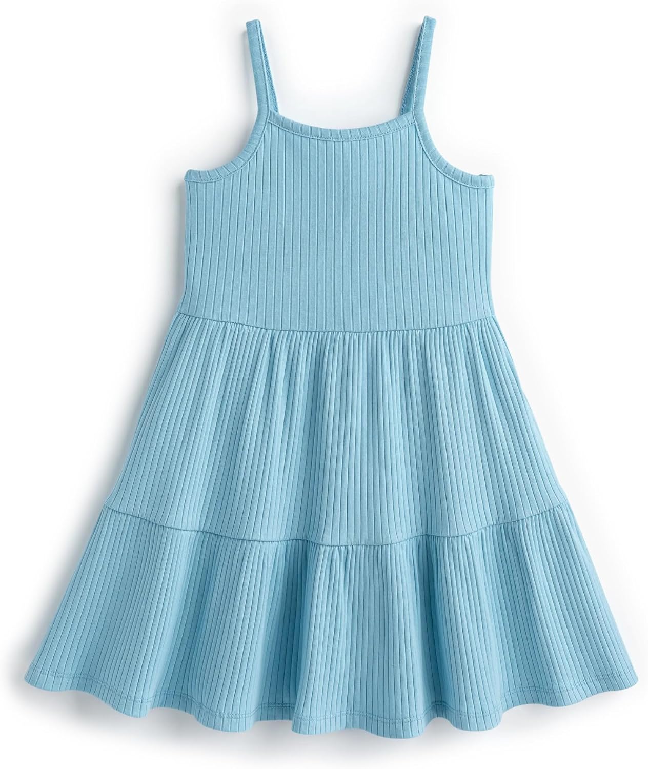 Monica + Andy Girls' Organic Ribbed Spaghetti Strap Dress