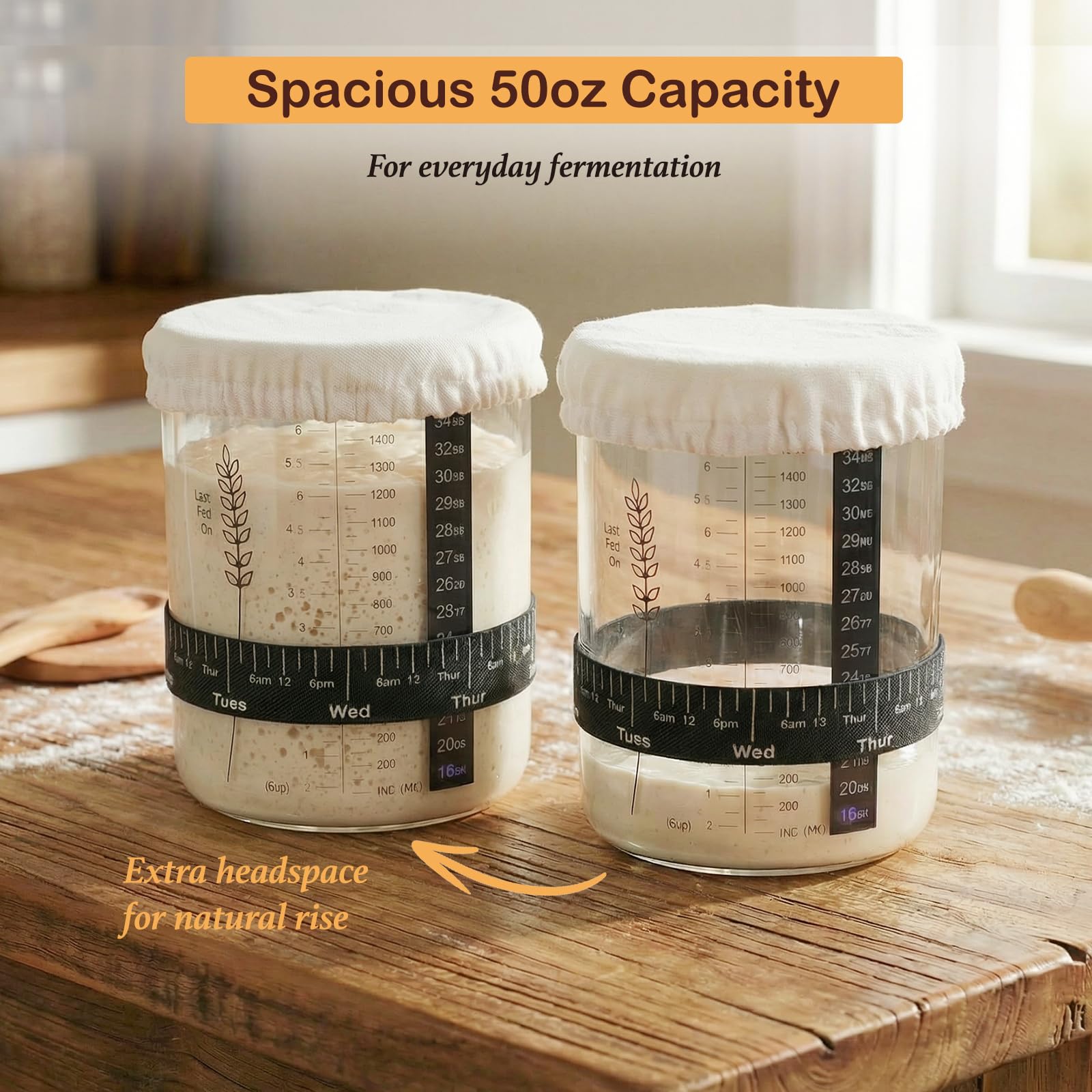 Sourdough Starter Jar Kit qtip holder 3 — view 7