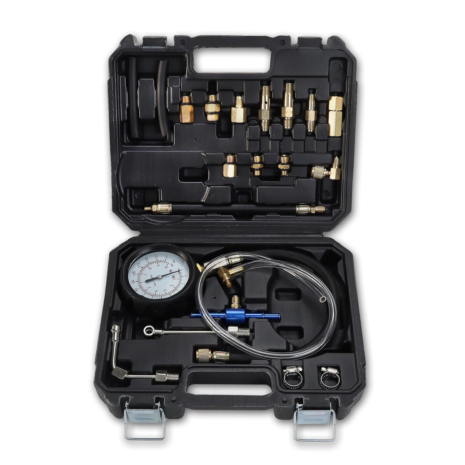 Fuel Pressure Gauge Tester Kit - Includes Gauge, Tester, and Accessories