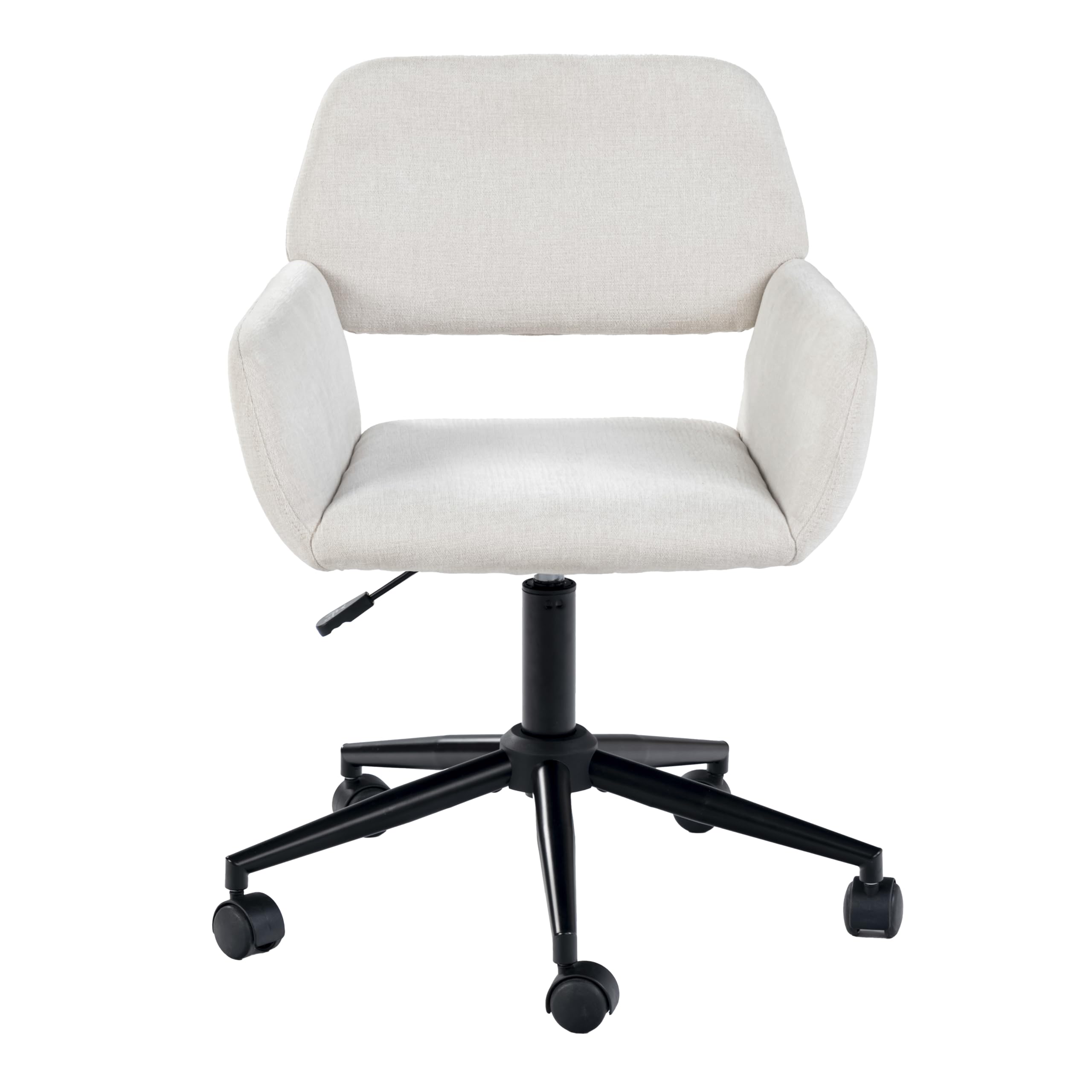 39F Furniture Dream Children's Armchair Office Chair Scandinavian Beige Fabric Swivel Adjustable Height and 5 Casters for Children Working at Home, Beige, 56.5x57.5x75-85cm