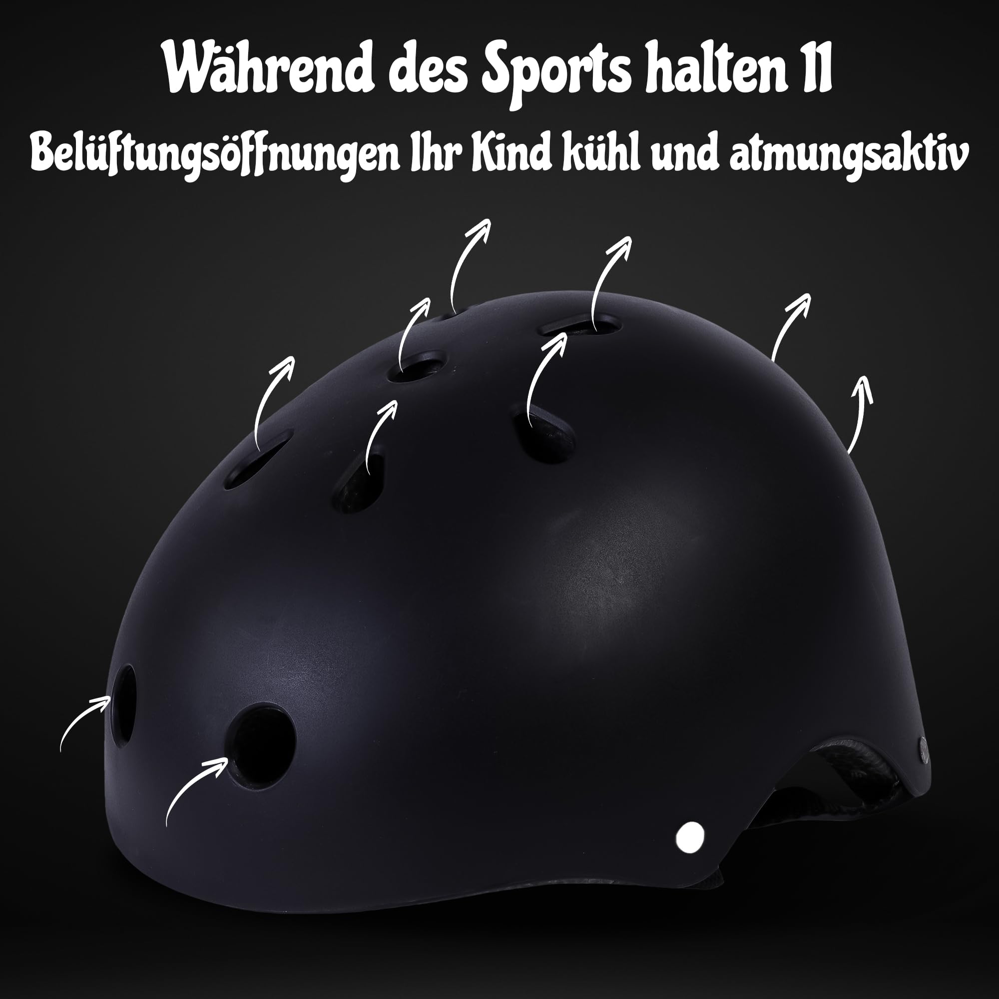 Habib Verstellbarer Kinderfahrradhelm & 6-teiliges Schützer-Set - Ventiliert, Knie-, Ellbogen-, Handgelenkschützer, 8-13 Jahre, Mädchen & Jungen, Fahrrad, Roller, Klettern, Skateboard