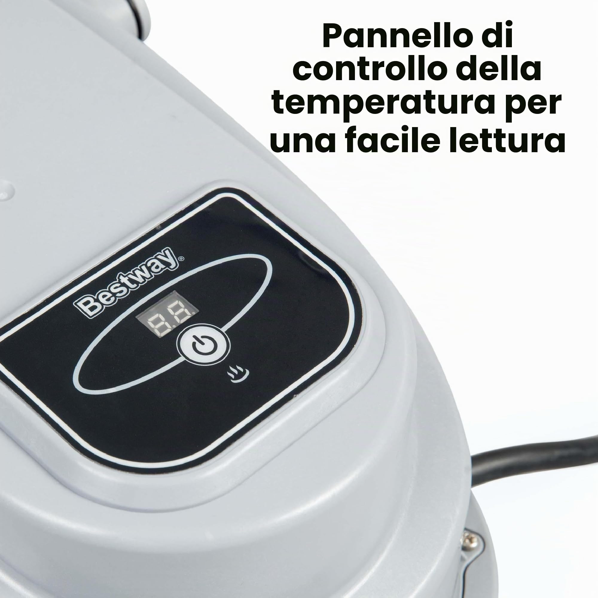 Bestway Riscaldatore per Piscine Fuori Terra, Adatto per Piscine da 4,6 m, Grigio