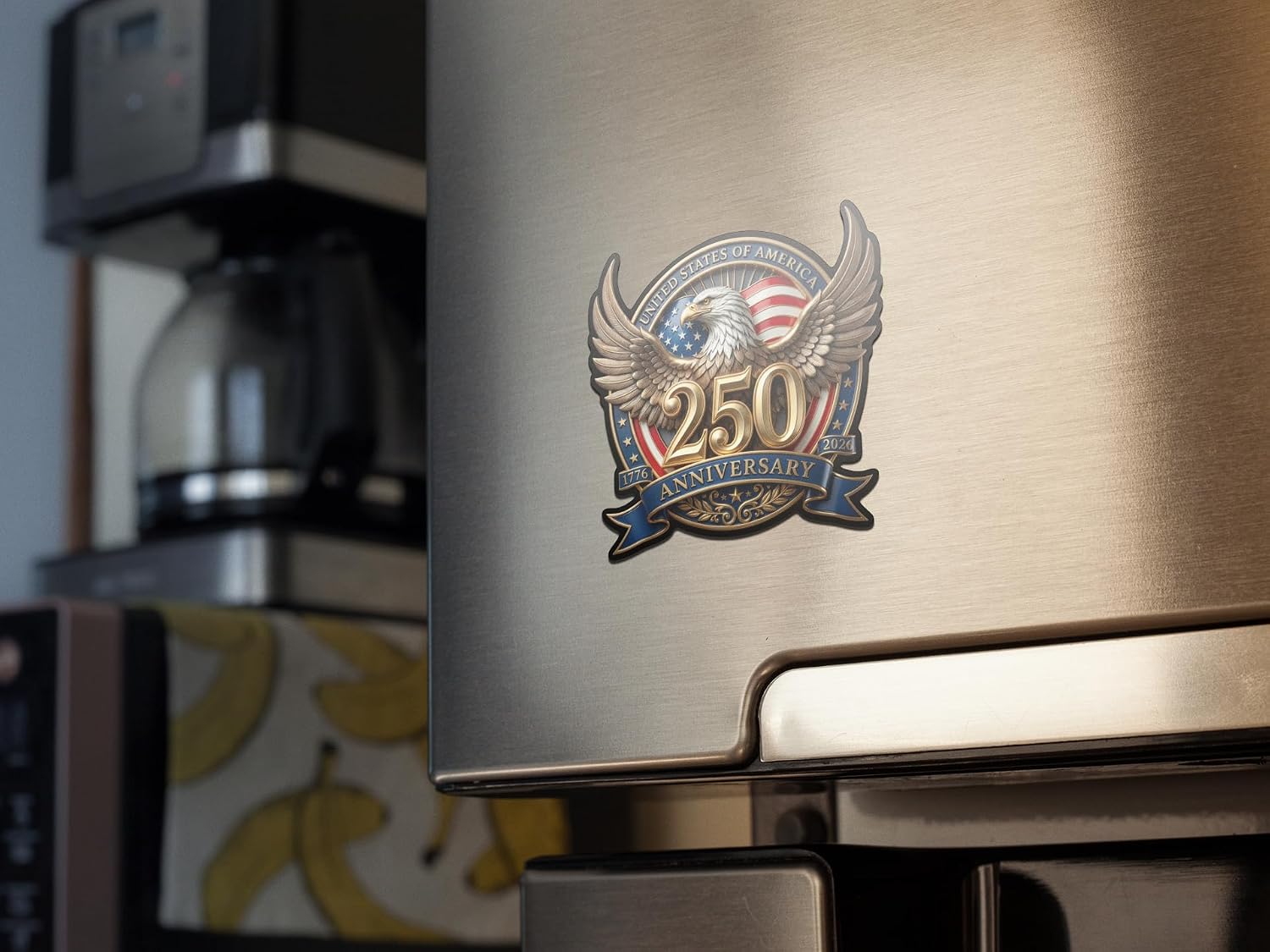 250th Anniversary Car Refrigerator Magnet - Patriot Eagle with Statue of Liberty Vinyl Decal for Car Truck Laptop -1776-2026 Bumper Sticker 250 Years USA Independence Day Car Magnets