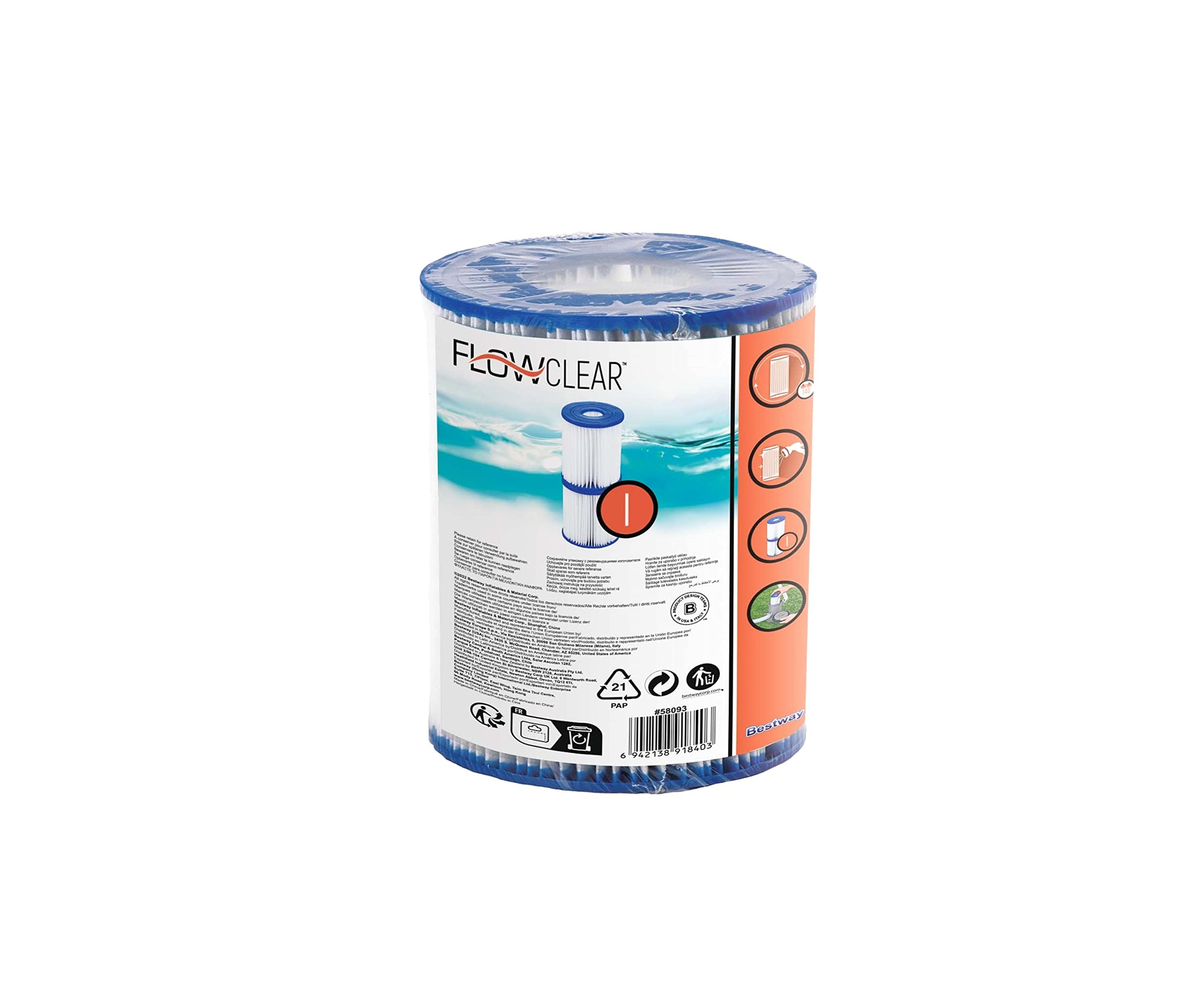 Bestway Axel M115567 - Filtro Cartucho para depuradora pequeño 8 x 9 cm