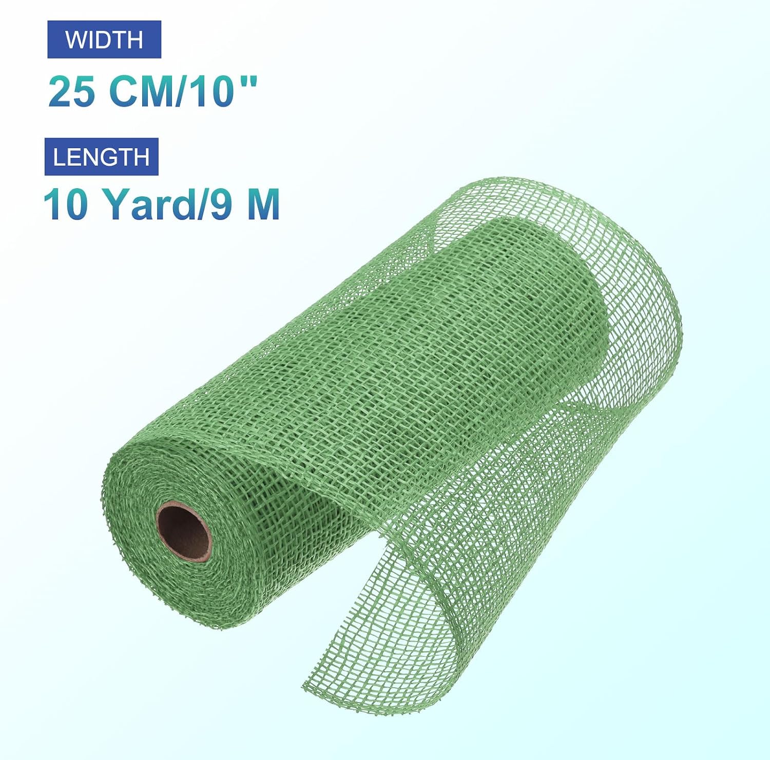 MECCANIXITY 10 Inch Poly Burlap Mesh for Wreath, Decorative Mesh Fabric Ribbon 10 Yard for Fall Easter Christmas Flower Bow, Lawn Green