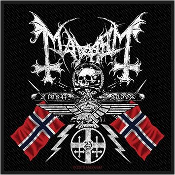 Mayhem Coat of Arms Patch 25 Years of Black Metal Music Band Sew On Applique