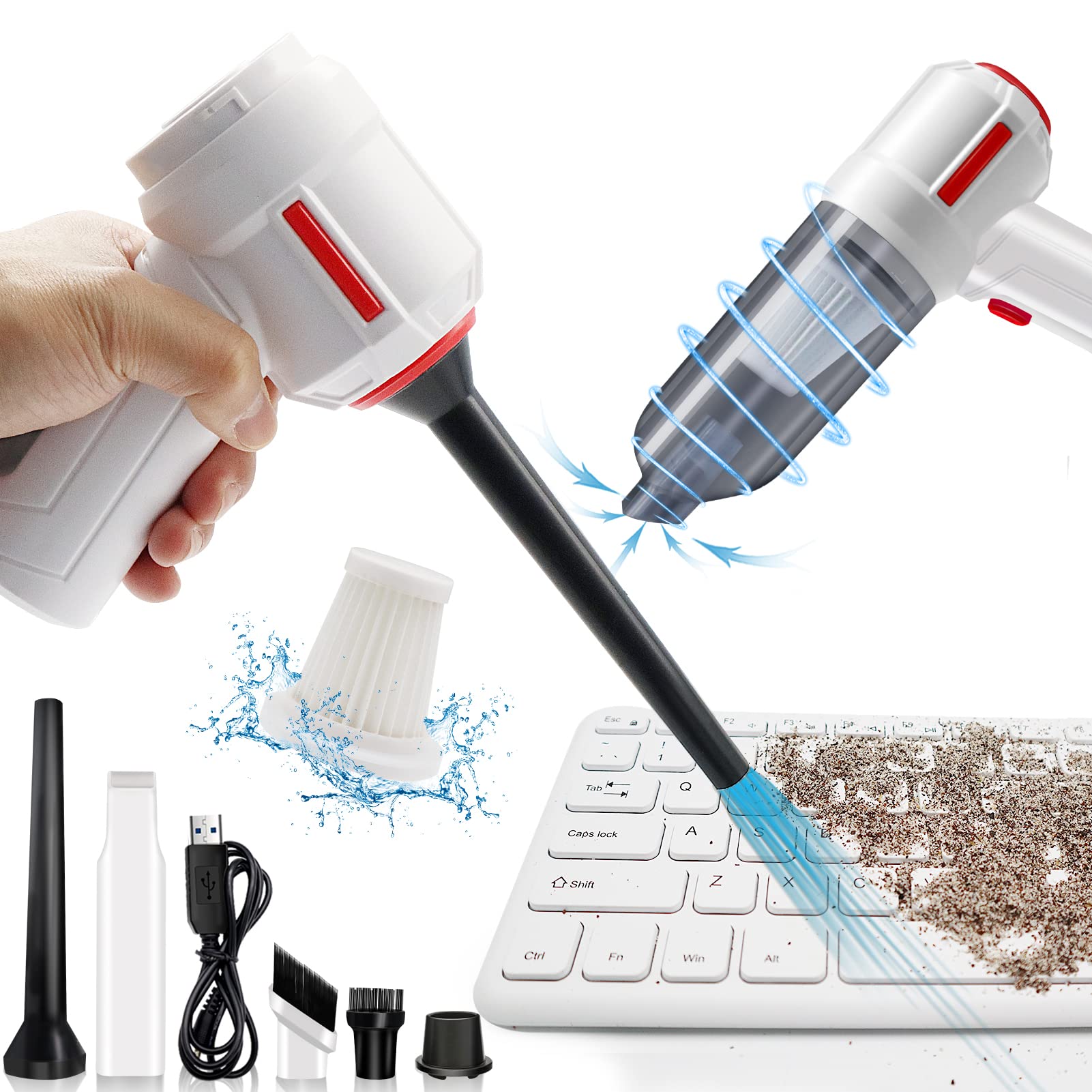 Buy Air Duster, Vacuum & Compressed Air & Blower 3in1, Keyboard