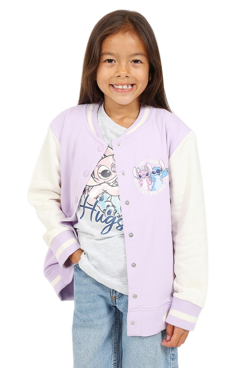 Disney Lilo and Stitch Blouson aviateur universitaire Stitch et Angel Basbeball pour enfants