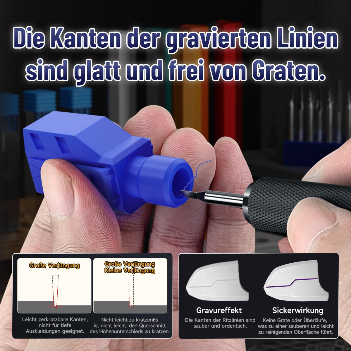 stedi Modello Scriber, lame in acciaio al tungsteno 0,15 mm, linea pannello, per modellazione hobby, modello in scala RG, kit modello Gundam, per linea di scrittura, inciso, resina, blu