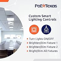 Vista 4 de PoE Texas PoE - Kit de luz inteligente con iluminación empotrada, kit de habitación individual preprogramada, luz LED de panel plano dual de 2 x 2