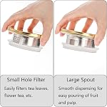 Hedume Fridge Door Water Pitcher, 1.8 Liter/60oz Fridge Pitcher with Stainless Steel Gold Lid, High Borosilicate Glass Pitcher Leakproof Ice Tea Pitcher for Hot or Cold Beverage