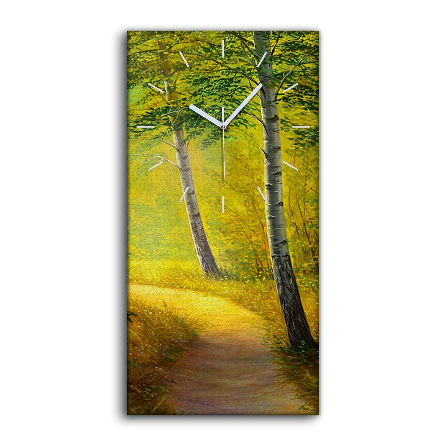 Horloge sur Toile Art Moderne Chemin des Arbres Forêt Coloray