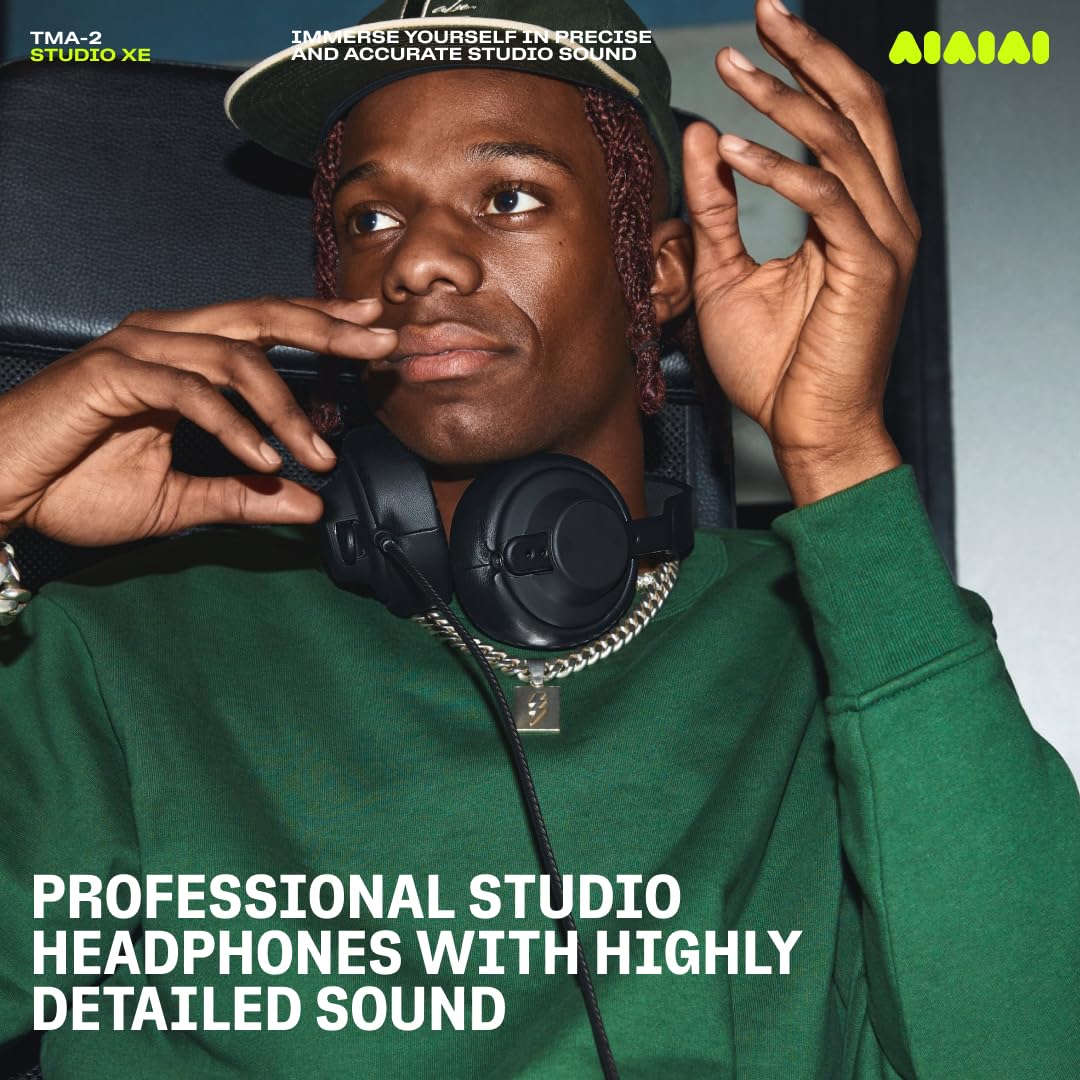 AIAIAI TMA-2 Studio XE - Profesjonalne słuchawki studyjne z zamkniętym tyłem ze zrównoważonym, szczegółowym dźwiękiem, wysoką izolacją dźwięku, nausznikami ze skóry PU i wymiennymi częściami
