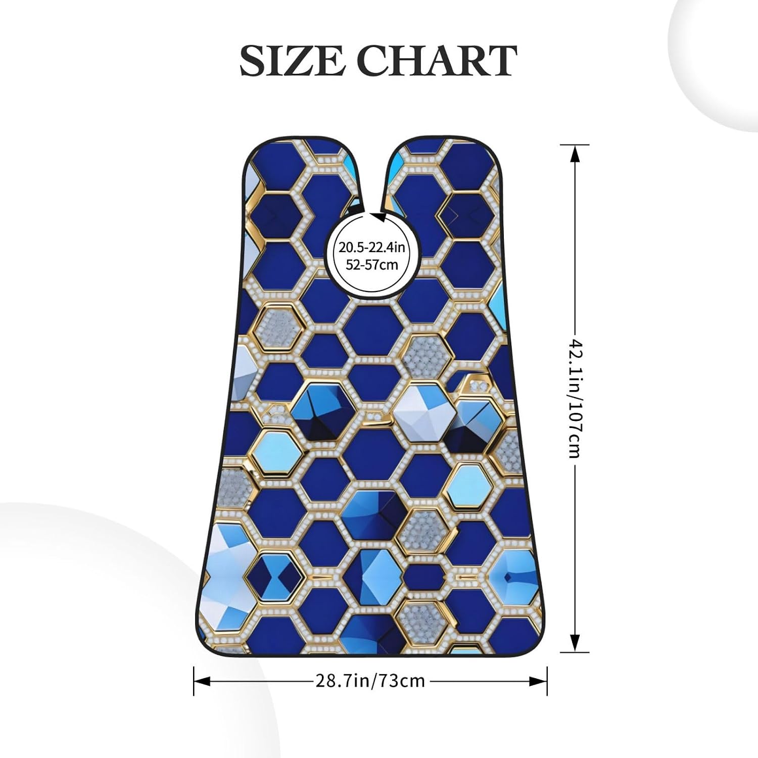 Blue Hexagons And Diamond Print Beard Bib Apron For Men, Beard Hair Catcher For Men Shaving Trimming,Beard Cape Cloth