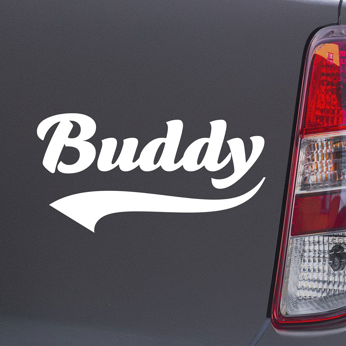 Custom Brother - Buddy Name White Color Car Laptop Wall Bumper Decal Sticker, DesR25