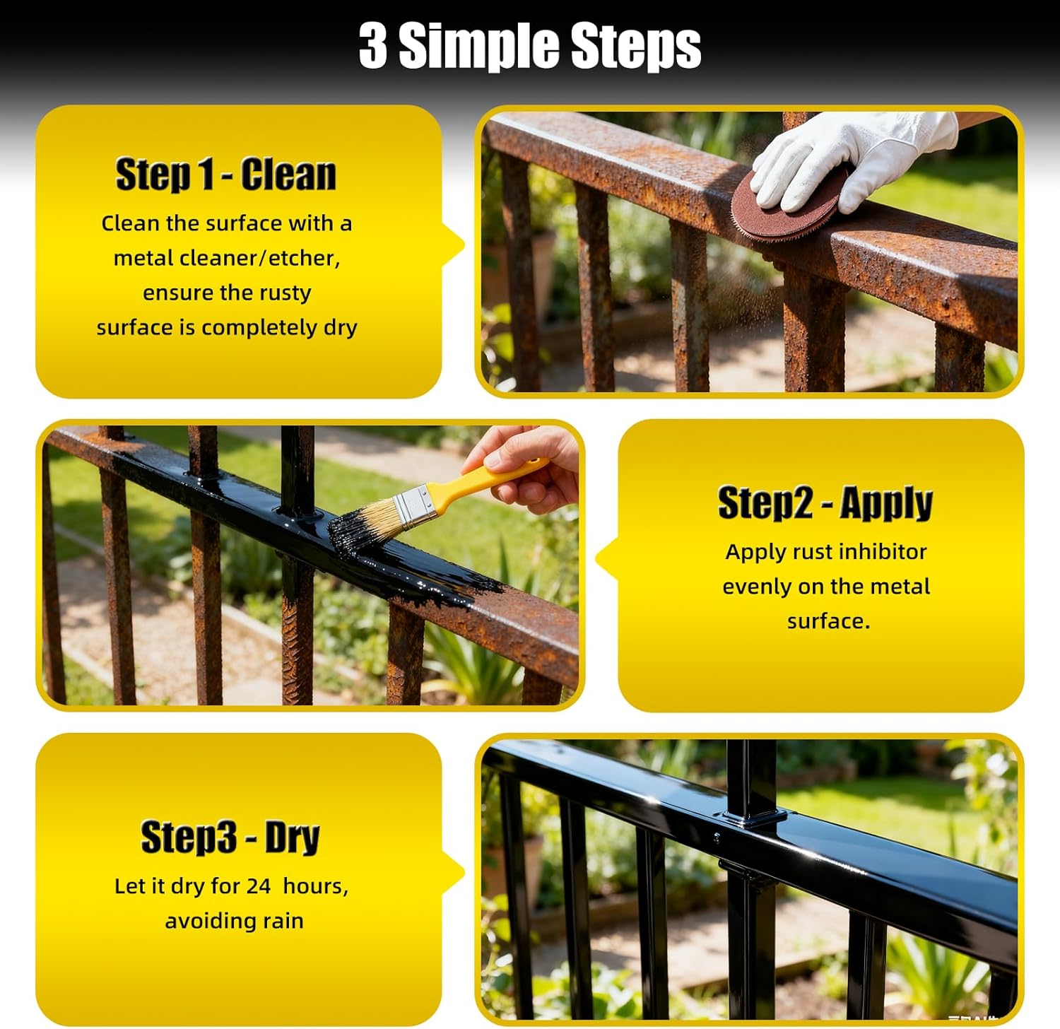 2-in-1 Rust Converter & Metal Primer 105.8oz Black - Rust Paint Inhibitor for Metal, Rust Reformer & Corrosion Protection, Anti Rust Coating for Automotive Frames, Trailers& More, Heat Resistant