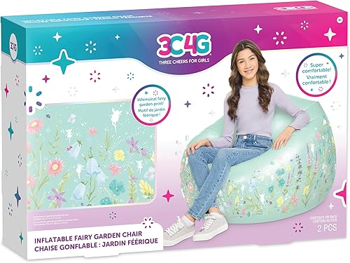 Make It Real 3C4G Silla inflable de jardín de hadas, silla inflable cómoda y portátil, perfecta para exteriores e interiores, preadolescentes, niñas