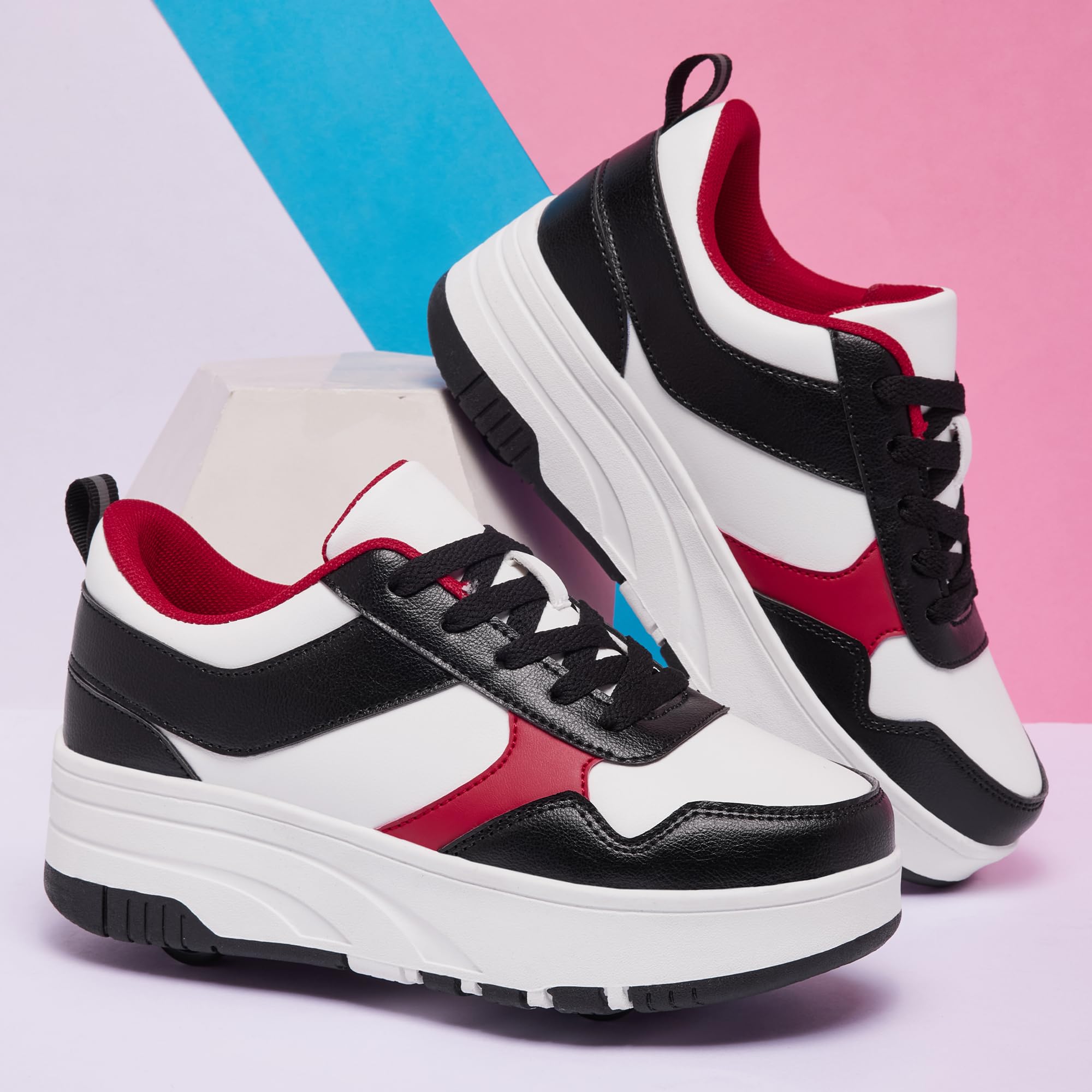 ANEFUN Ragazzi Ragazze Scarpe con Ruote Pattini Pattinaggio Bambini Pattini a Rotella Scarpe con 4 Ruote Rimovibili Comfort Sport Outdoor per Bambini