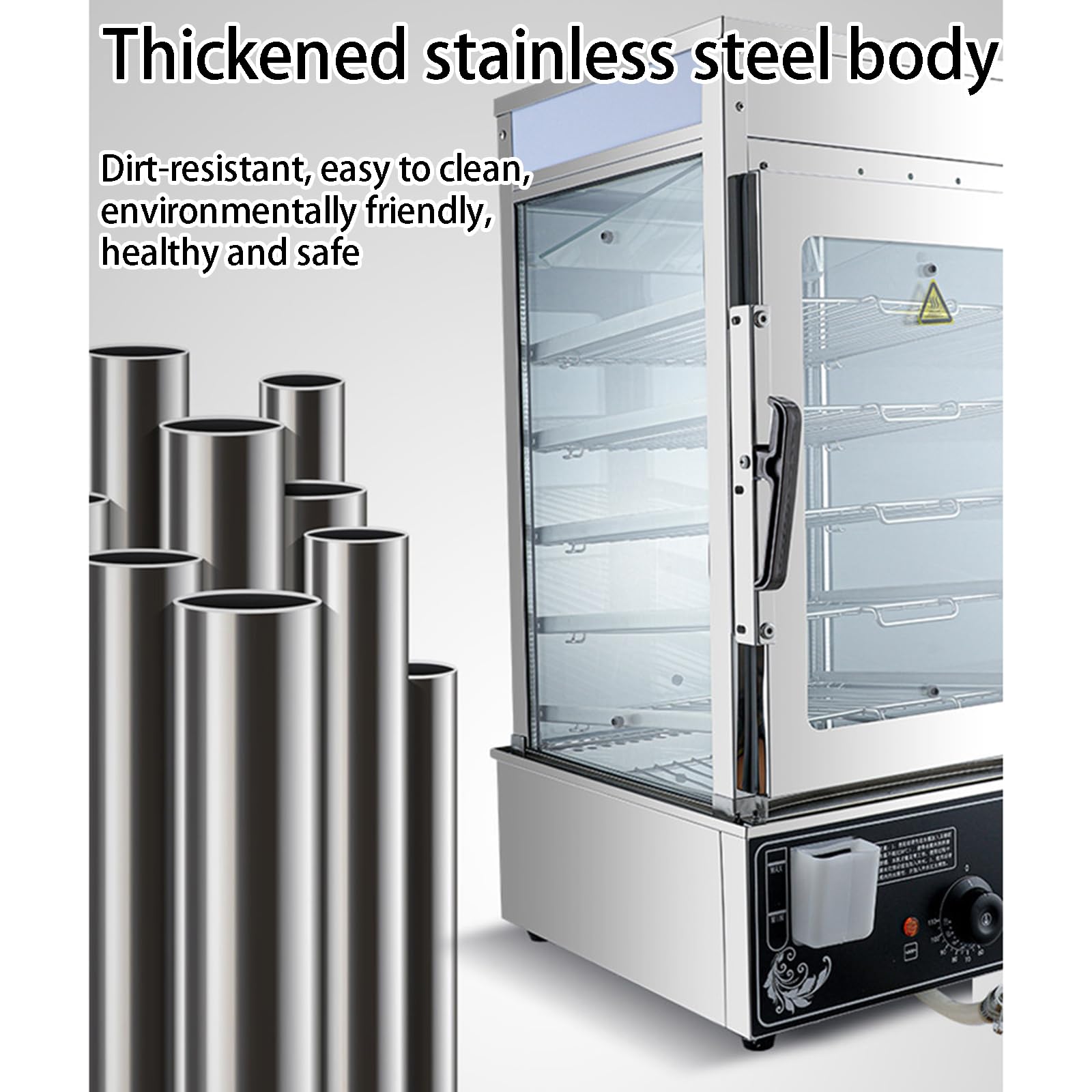 Calentador De Vitrina para Comida Caliente, Rango De Temperatura 30-110 ℃, Estantes: 295 X 295 Mm, Espacio Entre Estantes: 70 Mm, con Tubo Calefactor En Espiral, para Calefacción,A