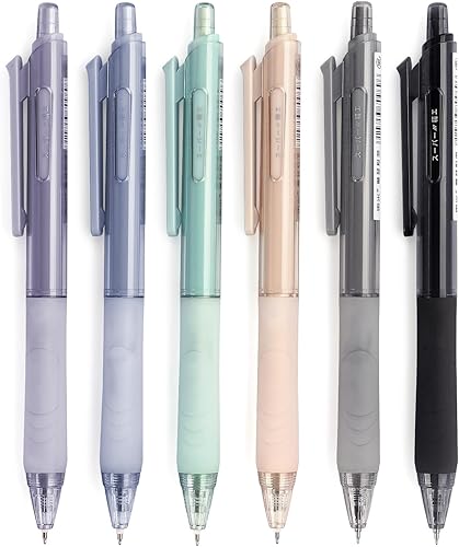 NNY Bolígrafos de gel de tinta negra de 0.020 in con agarre cómodo para escritura suave, suministros escolares y de oficina (paquete de 6)