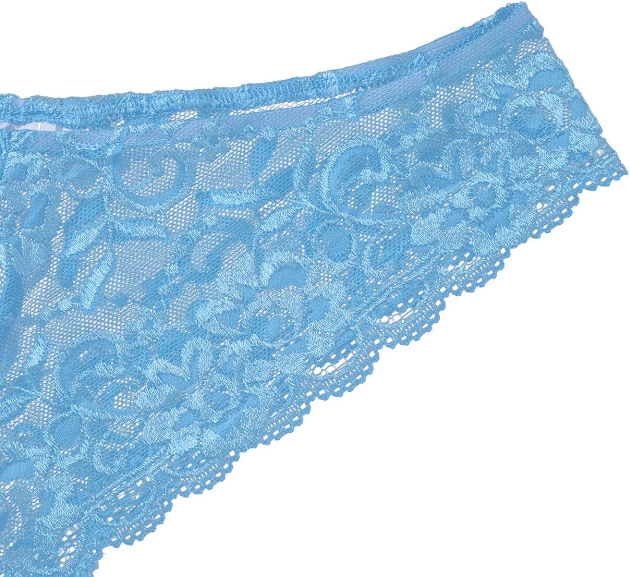 XUNZOO Man Romance Lace Flower Mesh Bulge Pouch Briefs Underwear Sissy Panty