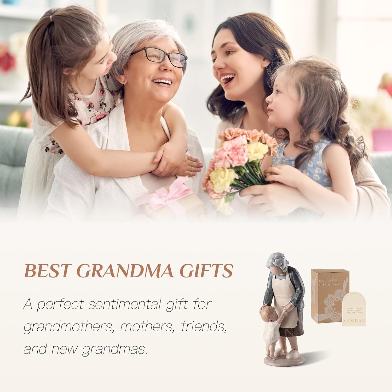 Great Grandma Gifts for Birthday: Hand-Painted Grandmother Grandchild Figurines Sculpture - First Time Grandmas Gift for Christmas Mothers Day - Image 4