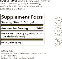 Vista 2 de Solgar Vitamin D3 (Cholecalciferol) 25 mcg (1000 IU) - 100 Softgels - Helps Maintain Healthy Bones & Teeth - Immune System Support - Non-GMO, Gluten