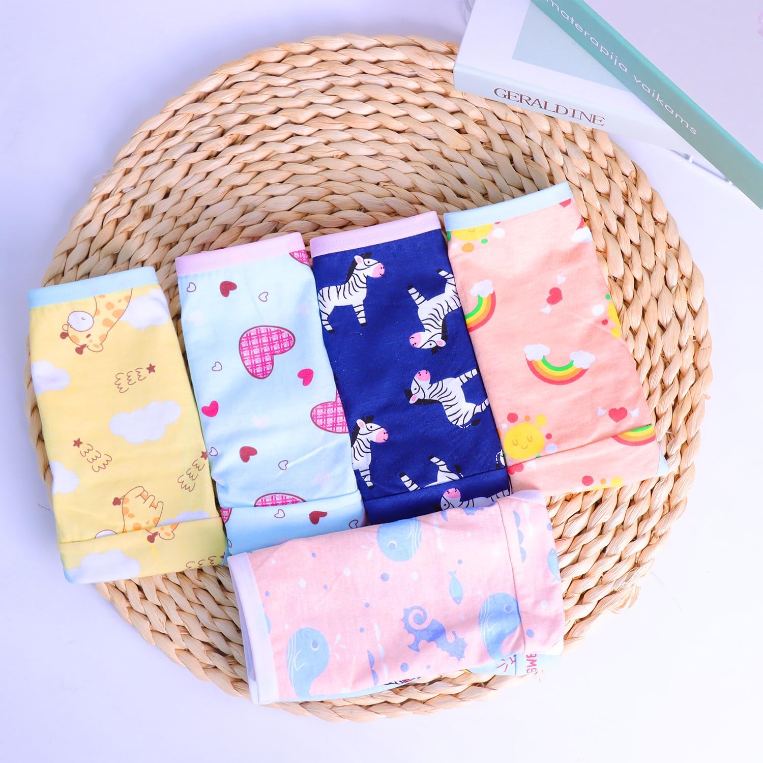 Girls Cute Printed Underwear Kids Cotton Comfort Panty Briefs Toddler Undies(Pack of 6) Multipack - Image 2