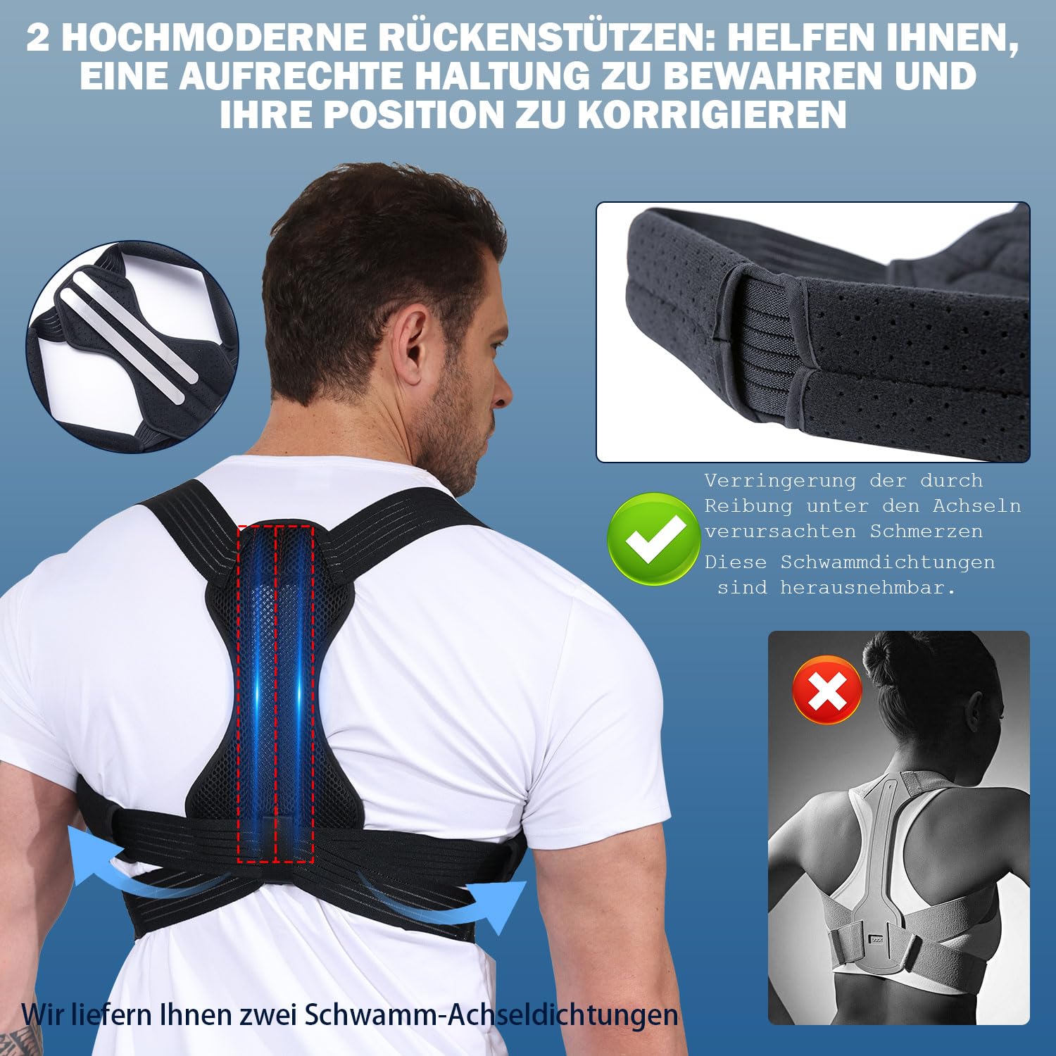 NovoBrace Correttore Postura Uomo Donna, Fascia Posturale Spalle e Schiena Traspirante,Schiena Dritta,Postura Schiena Donna,Busto Correttore Posturale,Fascia Posturale,Supporto Lombare,Nero(L)