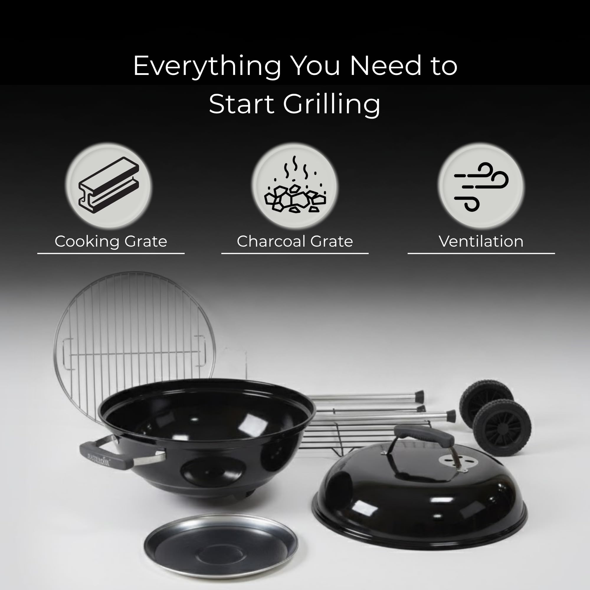 Exousia Charcoal Grill - Portable Fire Bowl -5