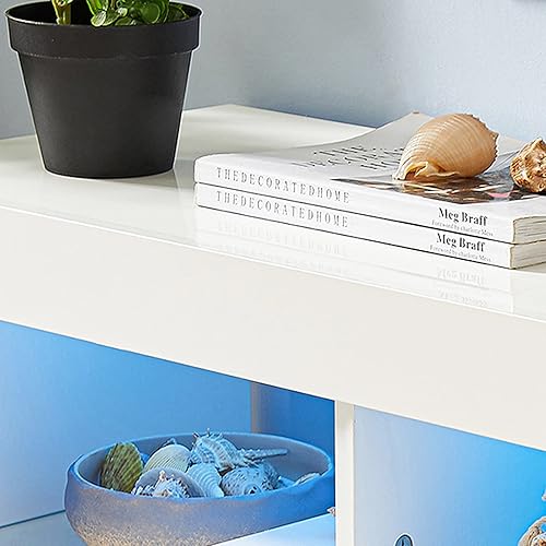 Miniatura 14 de Soporte de TV LED para televisores de hasta 70 pulgadas, centro de entretenimiento de alto brillo de mediados de siglo con armarios de Negro