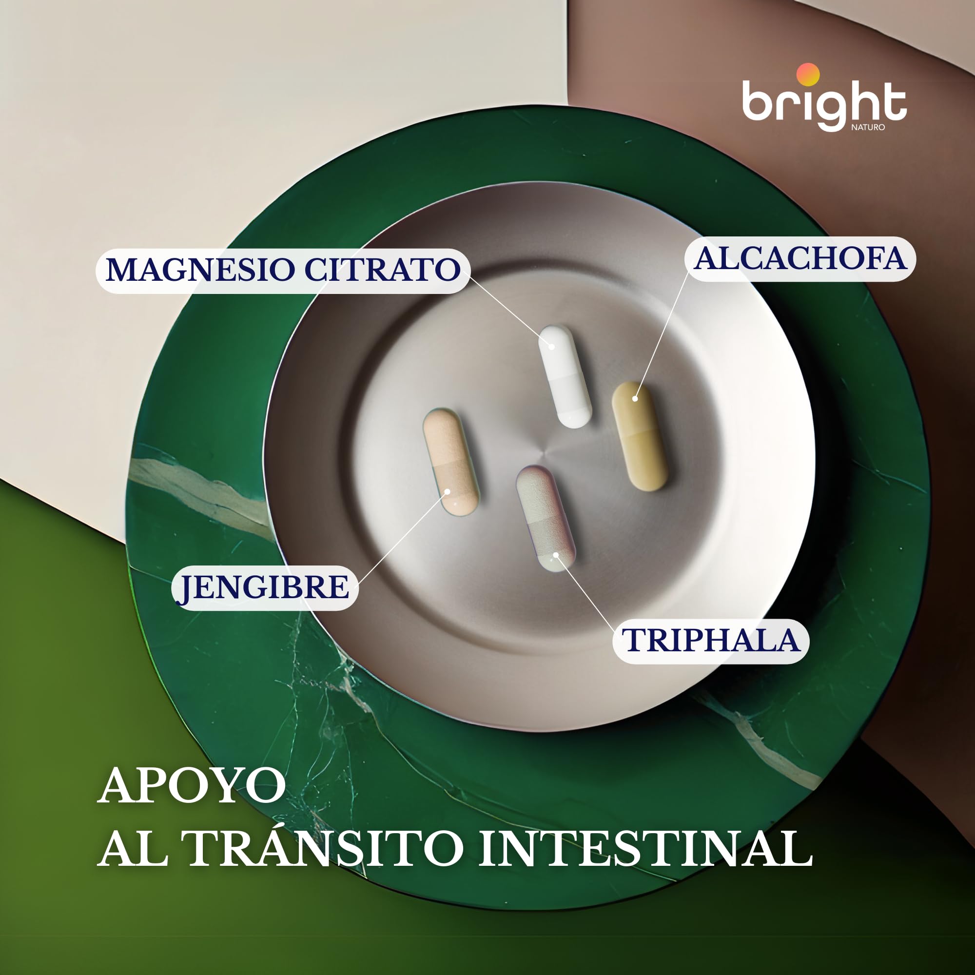 Apoyo al Tránsito Intestinal con Alcachofa, Triphala, Magnesio y Jengibre | 7 Suplementos en 2 Bolsitas Para el Estreñimiento | Detox, Digestión y Regularidad | 28 Dosis diarias