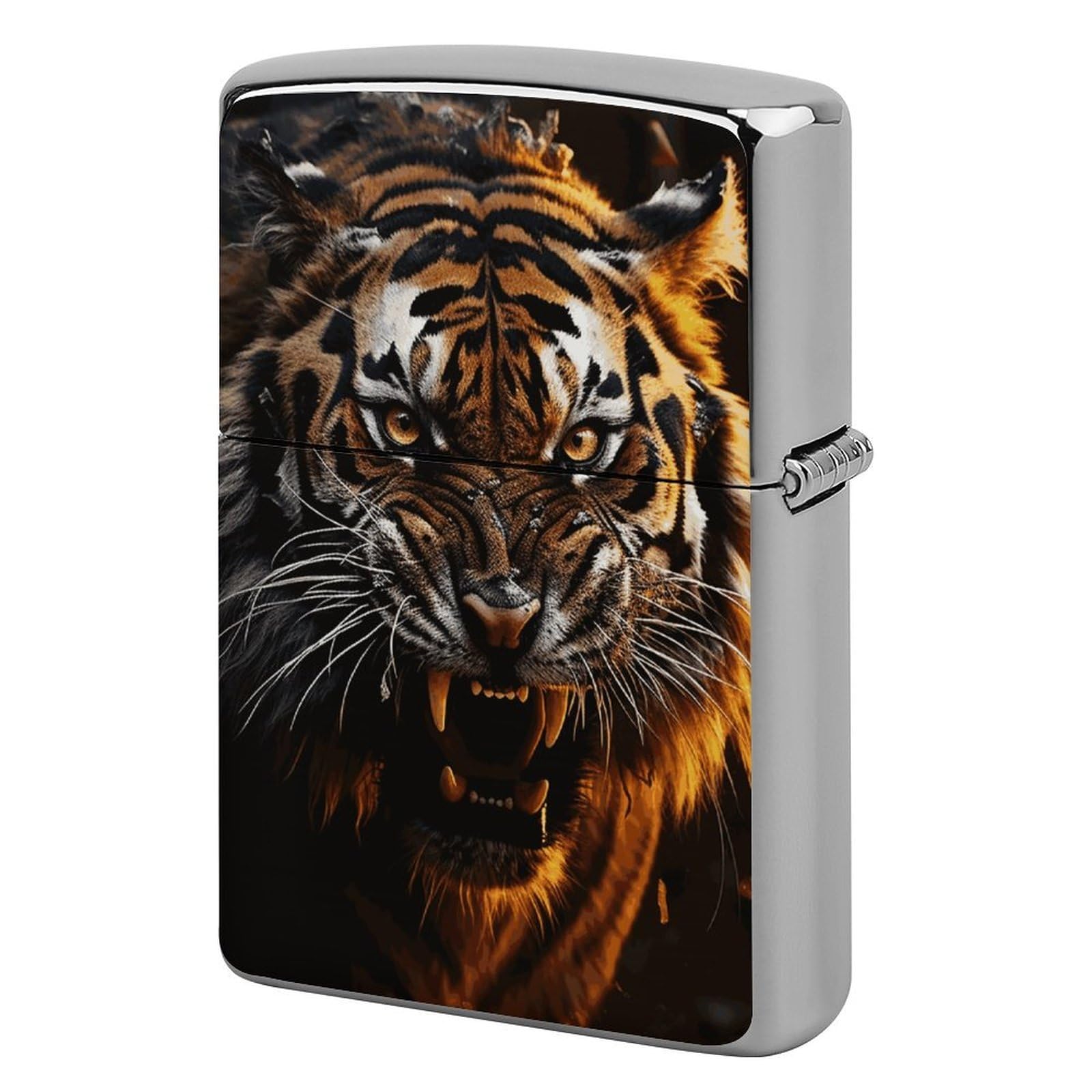 Ferocious Tiger Lighter Case for Men, Personalized Lighter Cover for Valentine's Day Gifts, Flip-Top Lighters Shell for Outdoor, Portable Lighters Protective Sleeve