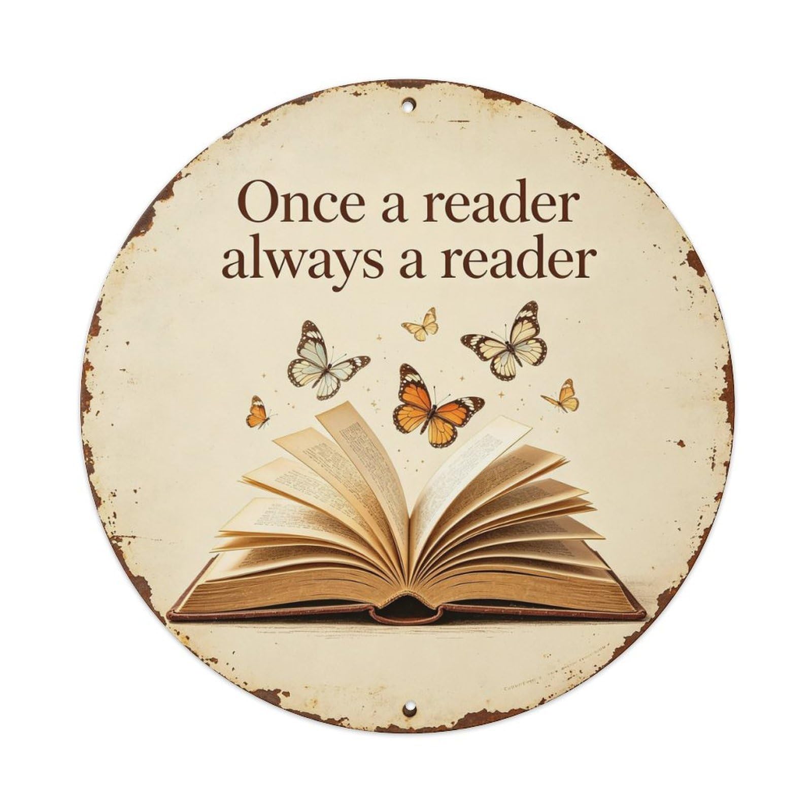 Vintage_reader_always_ Metal Tin Sign Plaque