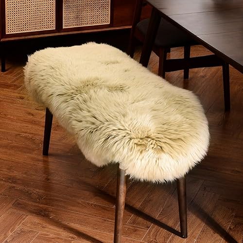 Miniatura 5 de LLB Alfombra de Área de Piel de Oveja Genuina Alfombra de Lana Alfombra de Piel Alfombra de Piel Esponjosa y Peluda para Sala de Estar Dormitorio de