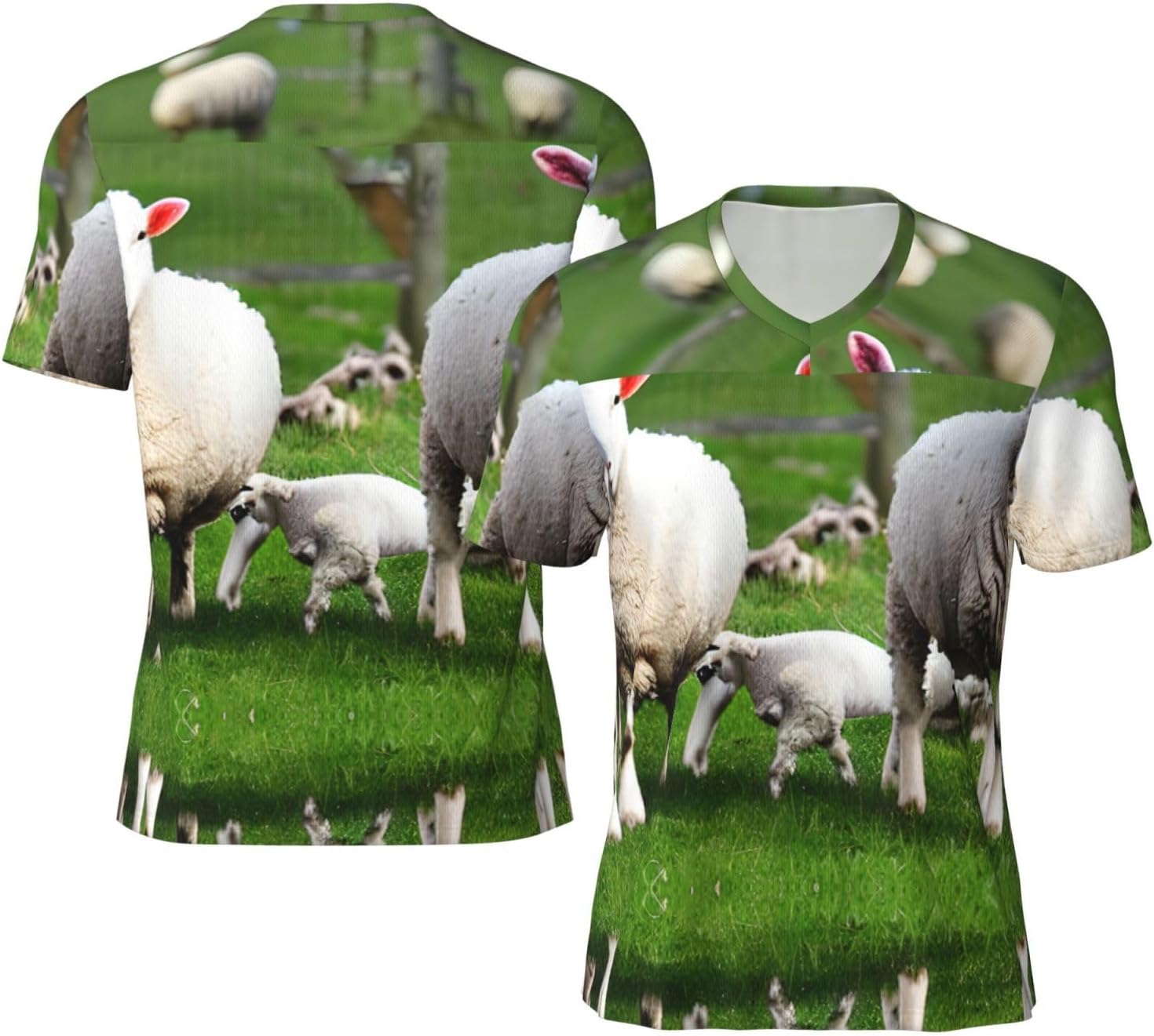 Sheep and Lambs Rugby Football Jersey for Men, Comfortable V-Neck Loose Fit Top for Team Sports Athletics