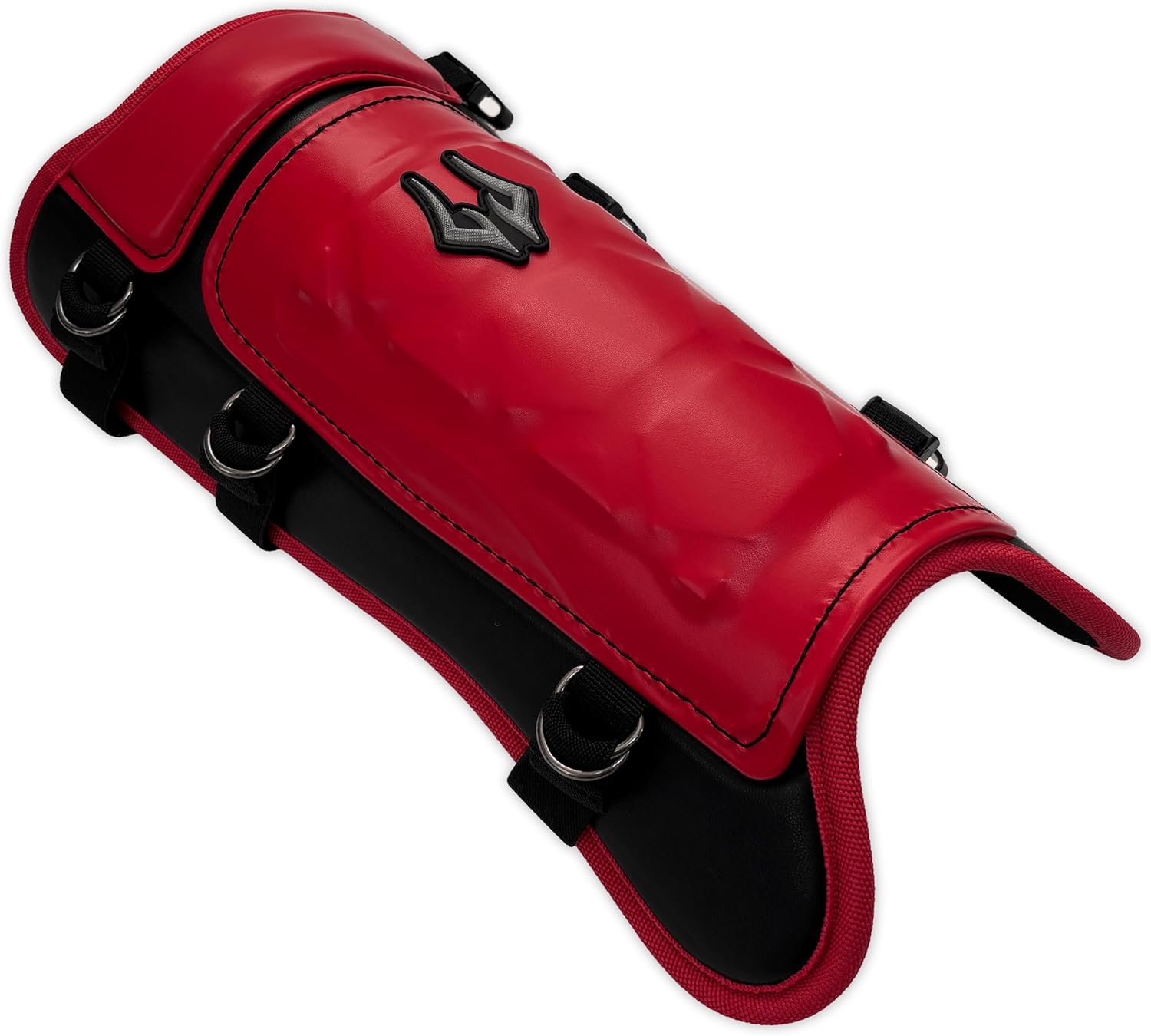 AEGIS Baseball Batter Leg Guard, Shin & Foot Protector for Adults, Red | Black
