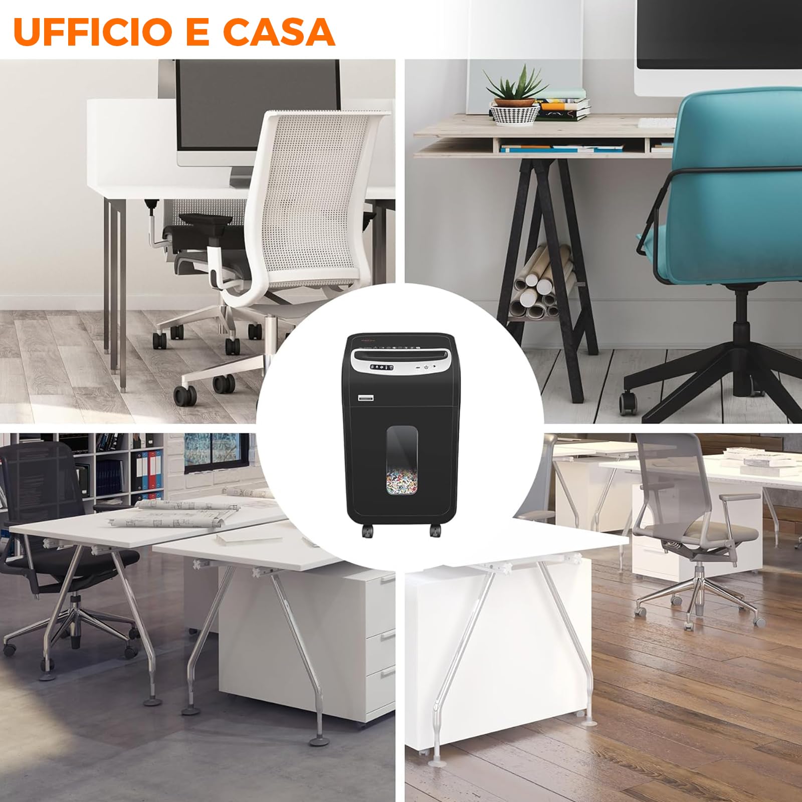 Distruggi documenti da 18 Fogli, VidaTeco Micro-Cut Tritacarte per CD e Carte di Credito, 60 Minuti di Uso Continuato, Cestino da 30 Litri, Trituratore ad Alta Sicurezza(P-4) per Casa e Ufficio, Nero
