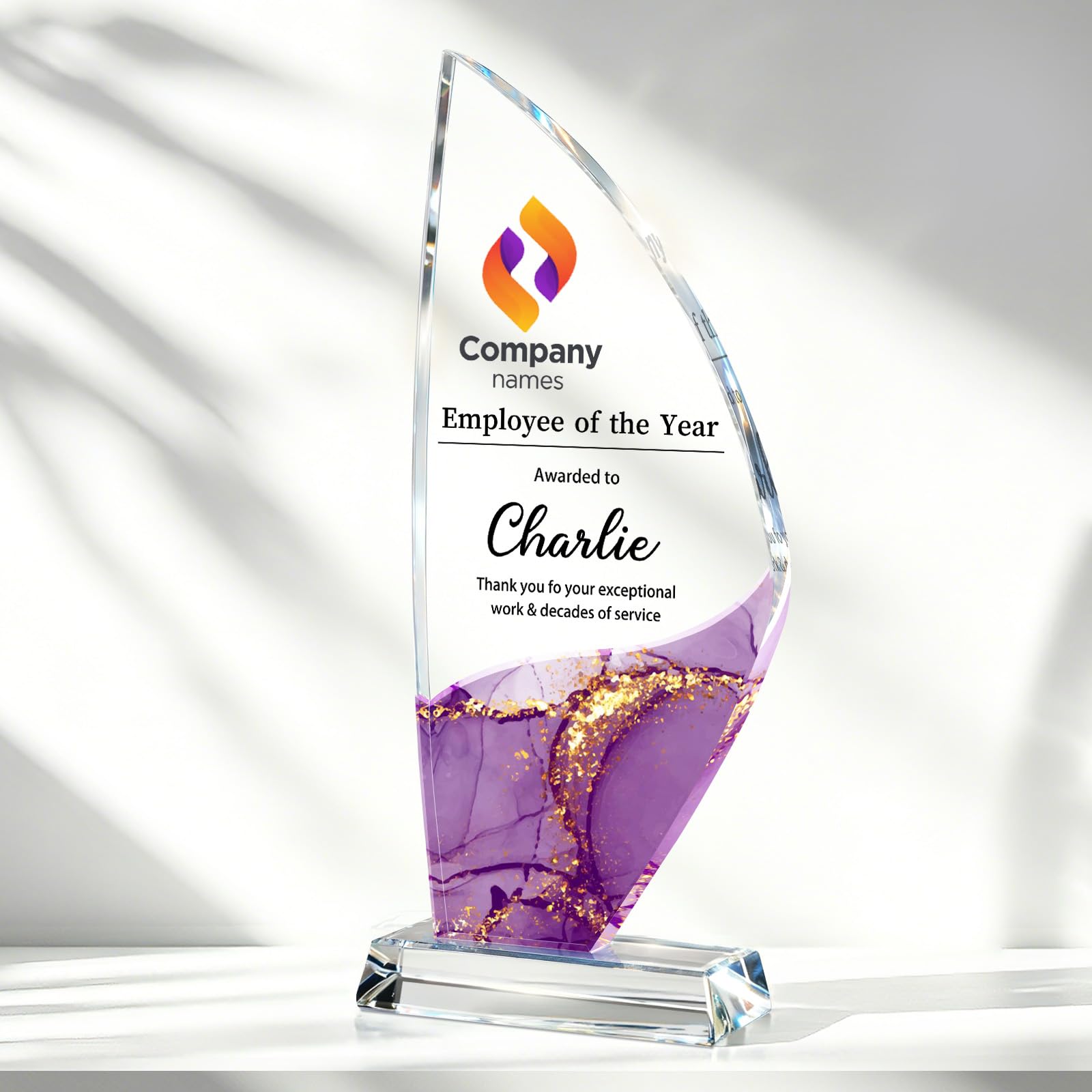 Personalized Crystal Trophy Award, Custom Awards and Trophies with Logo Photo Text, Teacher &amp; Employee Appreciation Gifts, Custom Plaque for Boss Coworker Teacher, Trophy Bulk