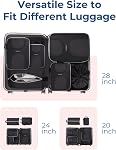 BAGSMART Compression Packing Cubes, 6 Set Packing Cubes for Suitcases, Lightweight Suitcases Organizers Bag Set & Compression Travel Cubes, Travel Essentials Packing Organizers Black