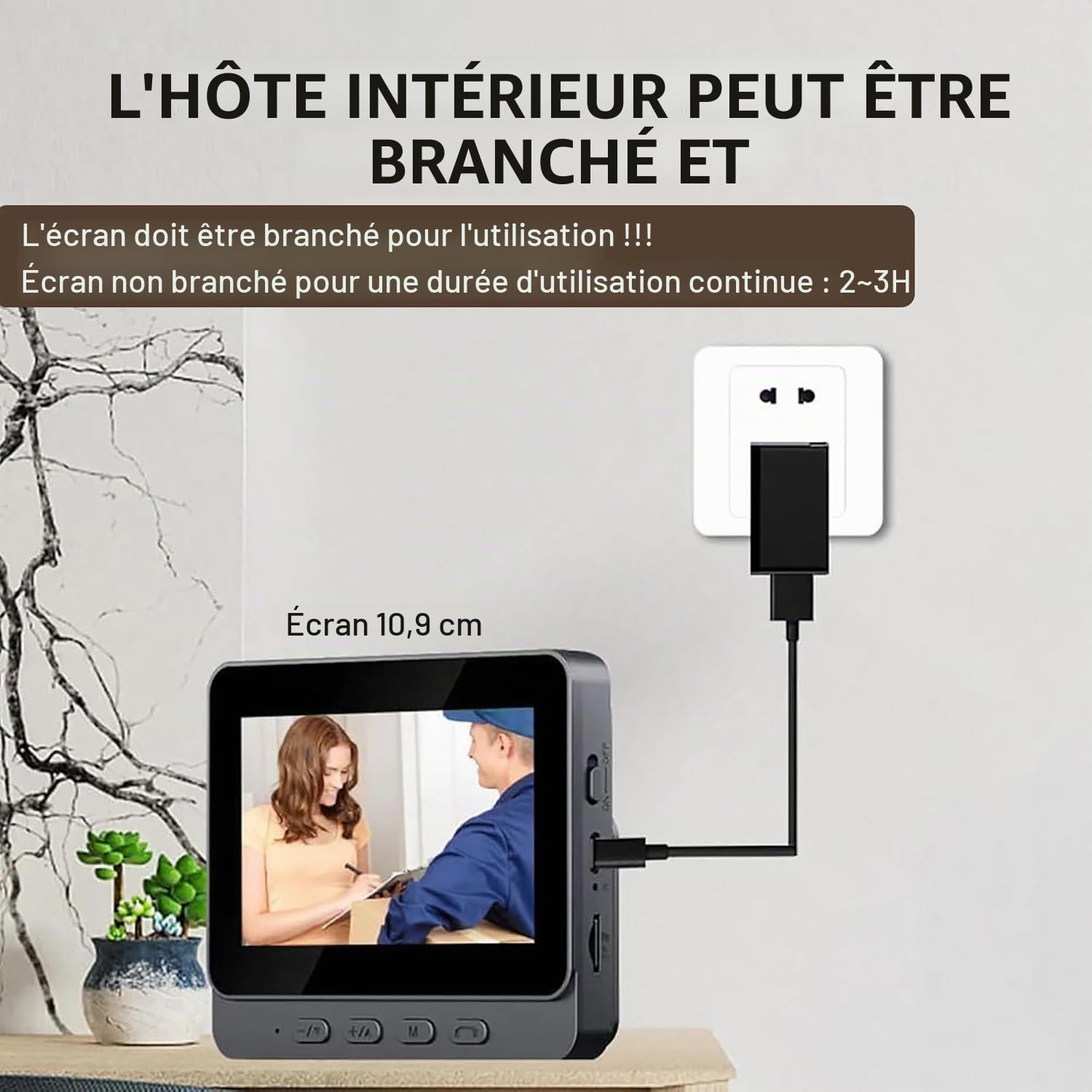 Sonnette Sans Fil Exterieur Etanche avec écran IPS 4.3 Sonnette Sans Fil Avec Camera 1080P Visiophone Sans Fil Sonnette Conversation Bidirectionnelle Vision Nocturne Infrarouge Facile à Installer 170°