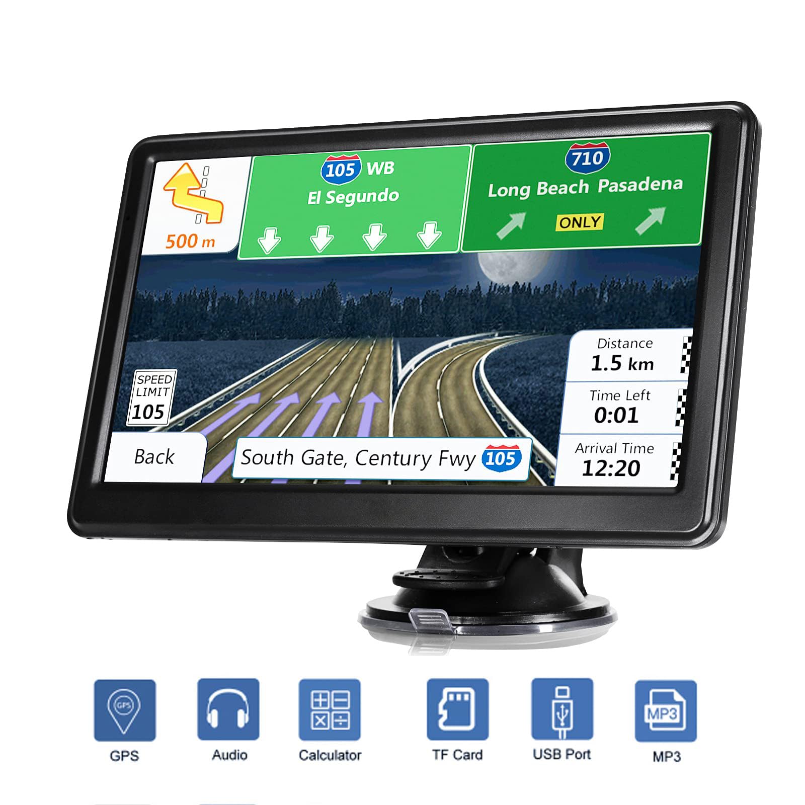 MekedeTech GPS Navigation für PKW LKW Neueste 2024 Karte 7 Zoll Touchscreen 16G 256M Navigationssystem mit Sprachführung und Blitzerwarnung - Lebenslanges kostenloses Kartenupdate