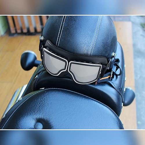 Miniatura 5 de Frienda 2 gafas de motocicleta estilo piloto vintage Cruiser Scooter gafas ATV antiarañazos polvo a prueba de viento