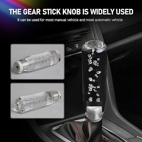 Miniatura 5 de 1 palanca de cambios LED de cristal luminoso para automóvil, burbujas personalizadas con perilla de cambio de luces coloridas, cabeza fría de 5.9