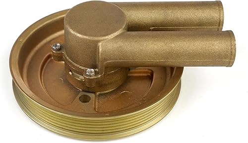 Miniatura 1 de 5,7 Bomba de agua de mar montada con manivela con polea de correa serpentina compatible con motores Volvo Penta 4,3 5,0 5,7 reemplaza 21214599