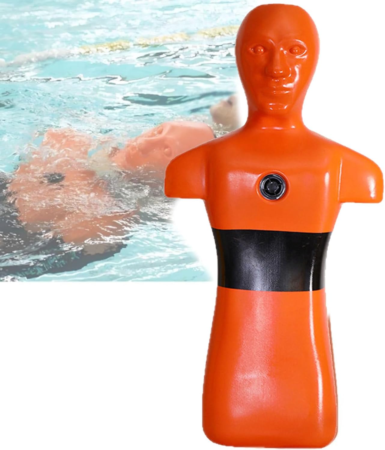 Water Rescue Training Dummy, Pool Life-Saving Training Model,Heavy Rescue Device, Portable and Easy to Store with 3 Water Injection Holes, for School and Community Drills Yellow