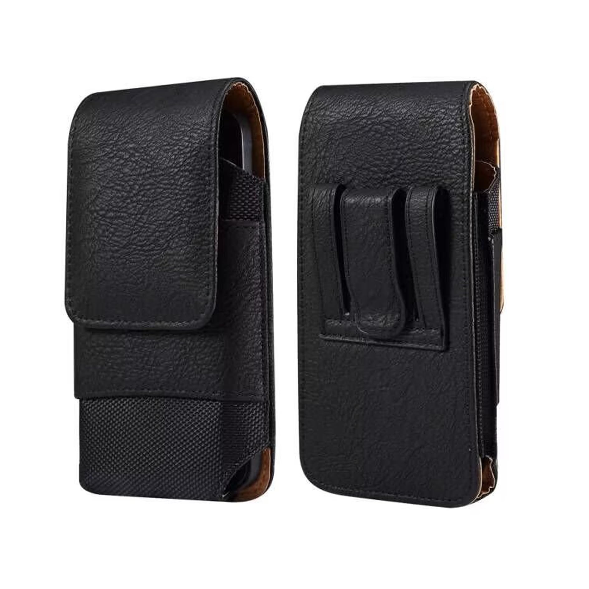Borsa da Cintura Pelle per Cellulare Uomo, Sacchetto Clip Cintura per Telefono Nero, Verticale Custodia Clip da Cintura per Carte Cellulare Borsello Telefono Pochette Portafoglio Borsa con Portacarte