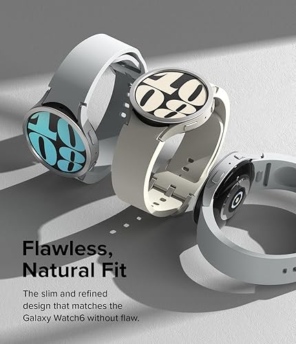 Miniatura 6 de Ringke Funda de estilo bisel compatible con Samsung Galaxy Watch 6 de 1.732 pulgadas 44-04 (ST) plateada + vidrio compatible con Samsung Galaxy