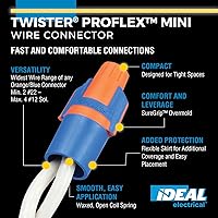 Vista 2 de IDEAL Electrical Twister ProFLEX Mini (30-443J) Conector de Cable Naranja/Azul, Frasco de 175 — Tuercas de Cable Compactas de Rosca para 22 a 12 AWG